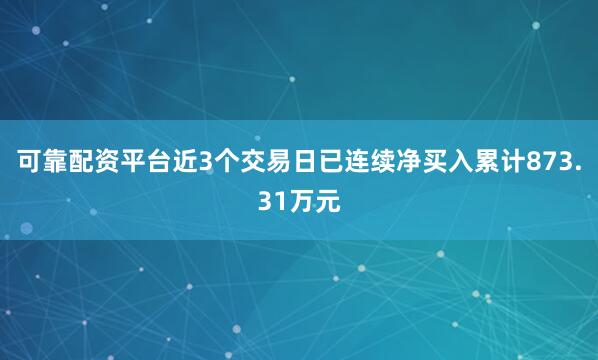 可靠配资平台近3个交易日已连续净买入累计873.31万元