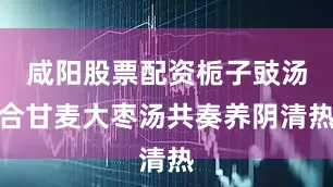 咸阳股票配资栀子豉汤合甘麦大枣汤共奏养阴清热